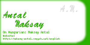 antal maksay business card